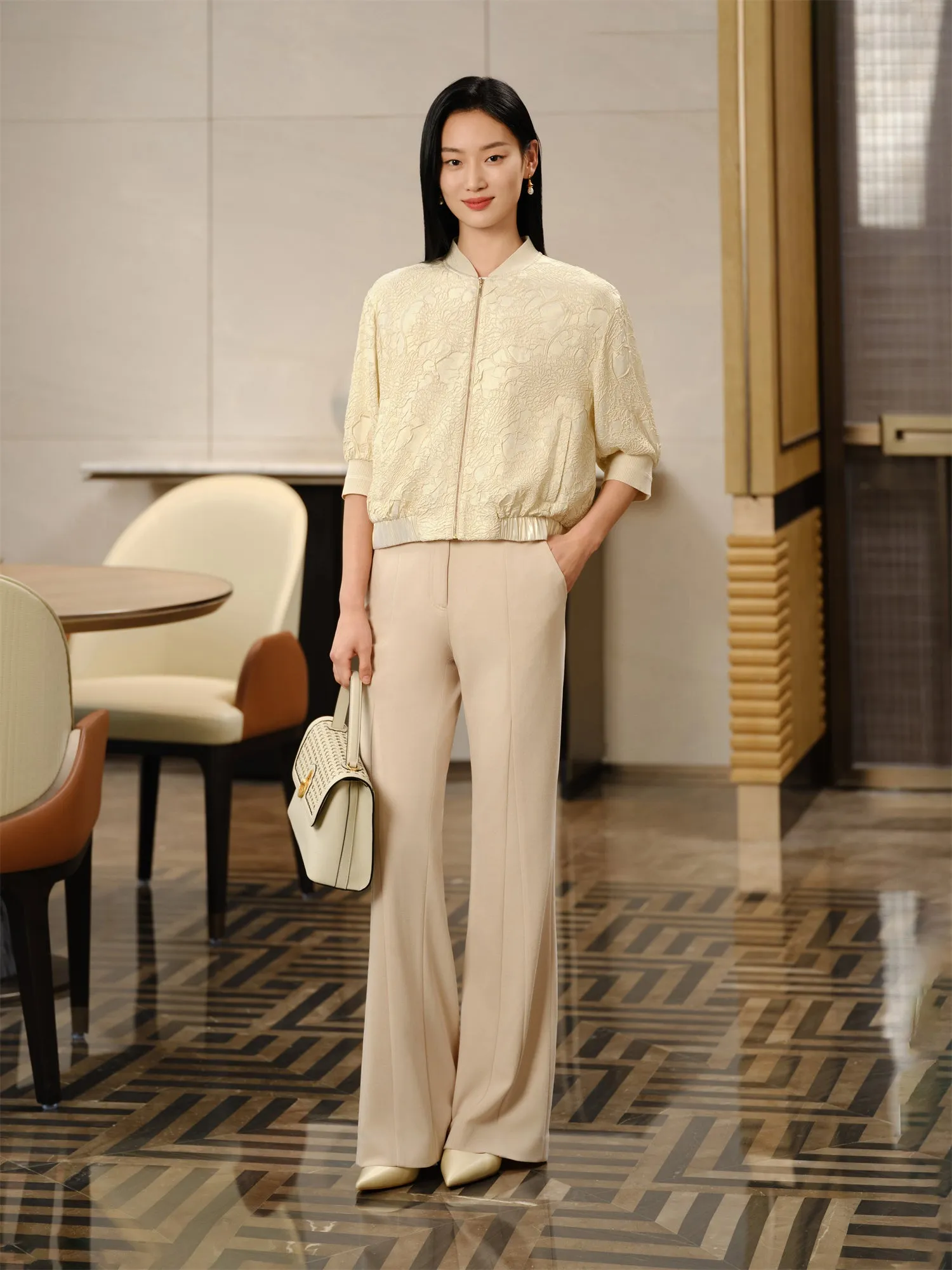 YAYING Triacetate Straight Flared Pants