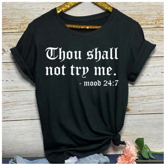 Yellow "Thou Shall Not Try Me" Tee Shirt